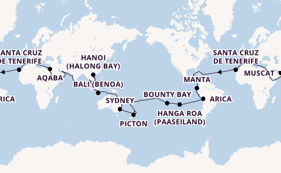 Wereldreizen vanaf Genua, Italië met de MSC Magnifica