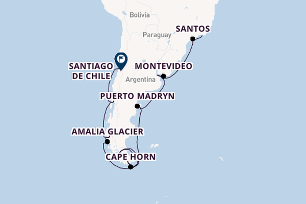 South America from Rio de Janeiro, Brazil with the Queen Anne