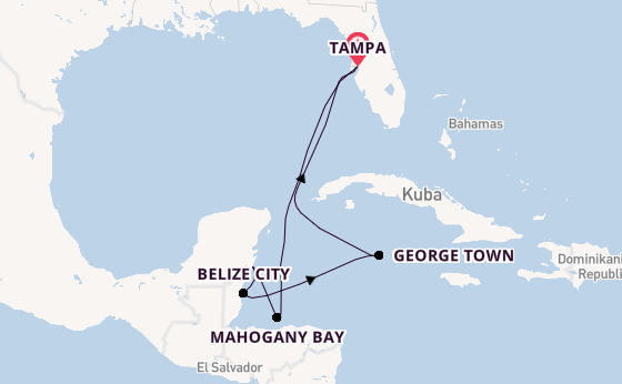 Westliche Karibik ab Tampa, Florida, USA auf der Radiance of the Seas