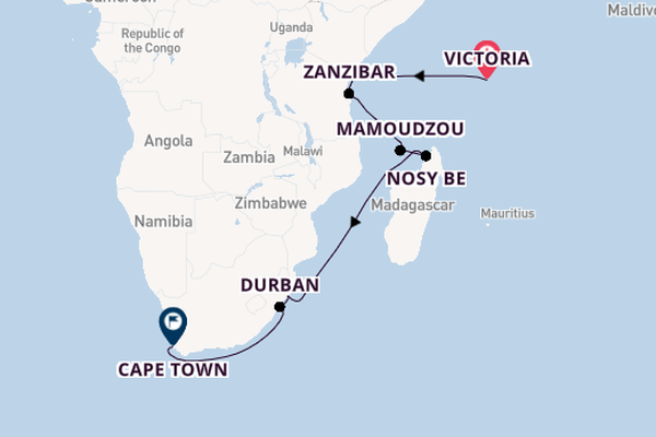 Luxury African Coastline Explorer from The Seychelles with Cape Town, Rovos Rail & Victoria Falls Tour