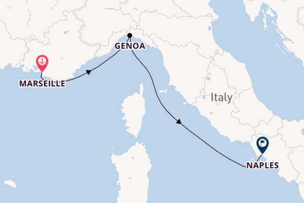 Western Mediterranean from Marseille, France with the MSC World Europa