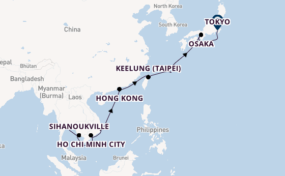 South East Asia from Laem Chabang (Bangkok), Thailand with the Seven Seas Explorer