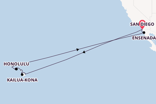 Polynesië vanaf San Diego, Verenigde Staten met de Nieuw Amsterdam
