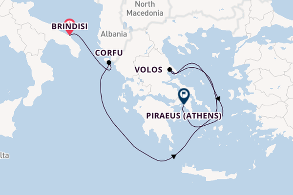 Eastern Mediterranean from Brindisi, Italy with the EXPLORA II