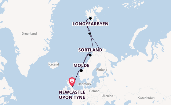 Norway from Newcastle upon Tyne, England with the Bolette