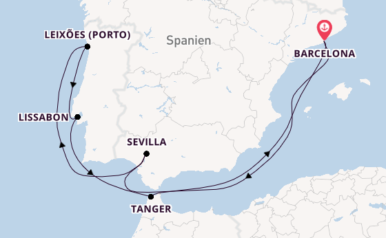 Westliches Mittelmeer ab Barcelona, Spanien auf der Celebrity Equinox
