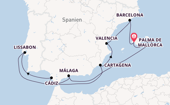 Westliches Mittelmeer ab Palma de Mallorca, Spanien auf AIDAstella