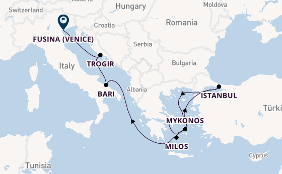 Middellandse Zee vanaf Athene (Piraeus), Griekenland met de EXPLORA II