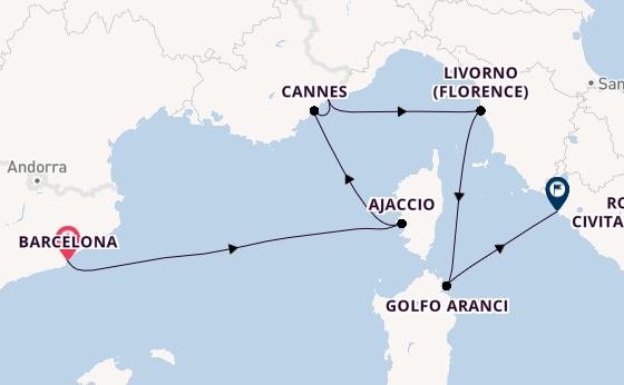 Western Mediterranean from Barcelona, Spain with the Seven Seas Prestige