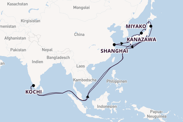 Japan ab Tokio, Japan auf der Silver Whisper
