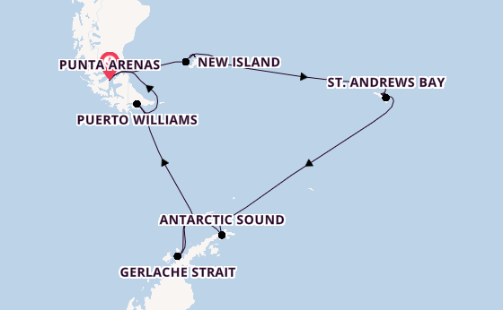 Südamerika ab Punta Arenas, Chile auf der MS Fram