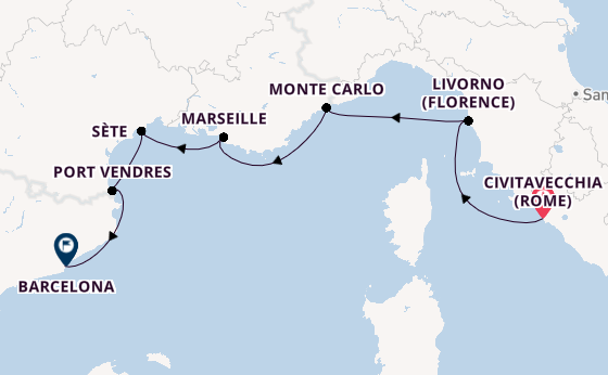 Westelijke Middellandse Zee vanaf Civitavecchia (Rome), Italië met de Seabourn Ovation