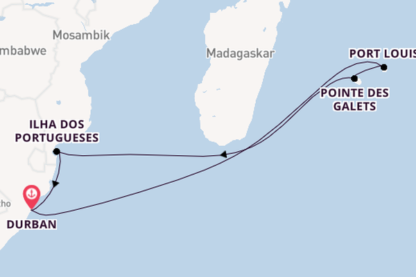 Südliches Afrika ab Durban, Südafrika auf der MSC Armonia 