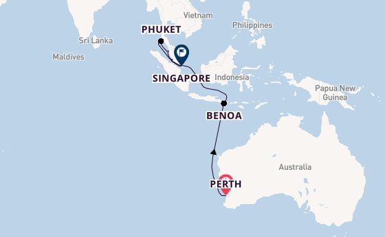 Zuidoost-Azië vanaf Perth, Australië met de Sapphire Princess