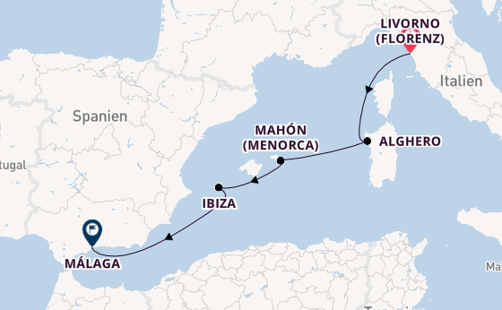 Westliches Mittelmeer ab Livorno (Florenz), Italien auf der SEA CLOUD SPIRIT