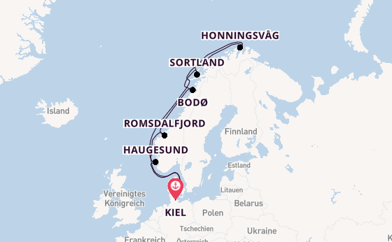 Norwegen ab Kiel, Deutschland auf AIDAbella