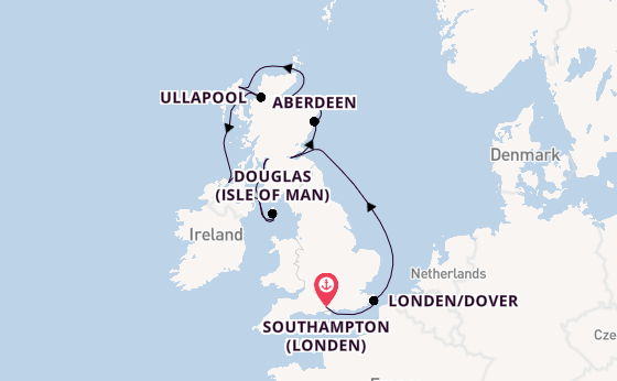 Verenigd Koninkrijk vanaf Southampton (Londen), Engeland met de Marina