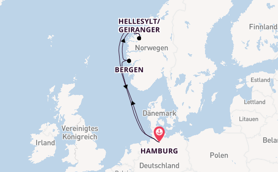 Norwegen ab Hamburg auf der Mein Schiff Relax