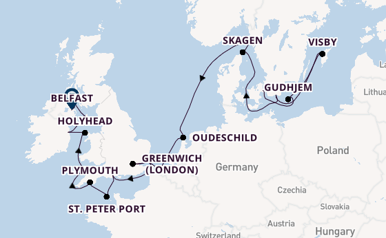 Britse Eilanden vanaf Kopenhagen, Denemarken met de Sabourn Venture 