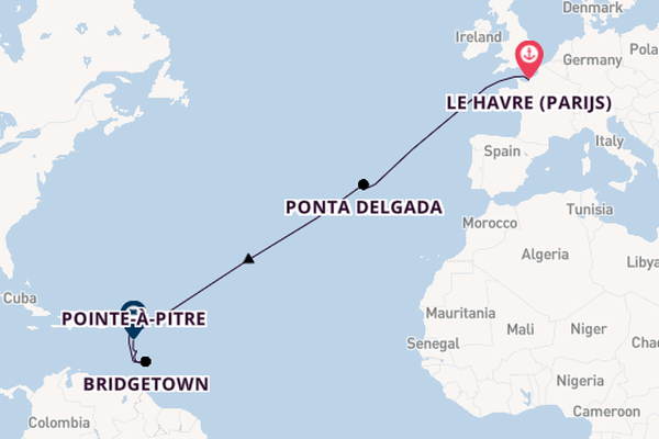 Zuidelijke Caraïben vanaf Le Havre (Parijs), Frankrijk met de MSC Meraviglia