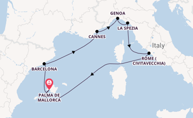 Western Mediterranean from Palma de Mallorca, Spain with the MSC Grandiosa