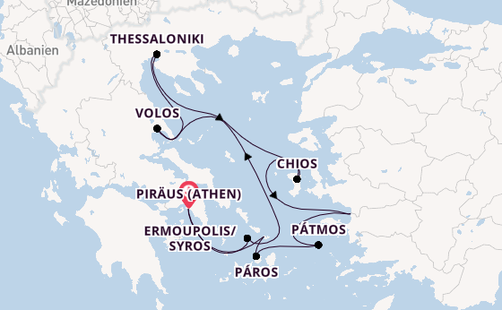 Östliches Mittelmeer ab Piräus (Athen), Griechenland auf der Azamara Onward