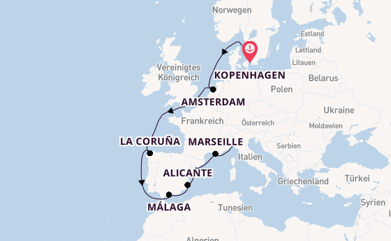 Westliches Mittelmeer ab Kopenhagen, Dänemark auf der MSC Euribia
