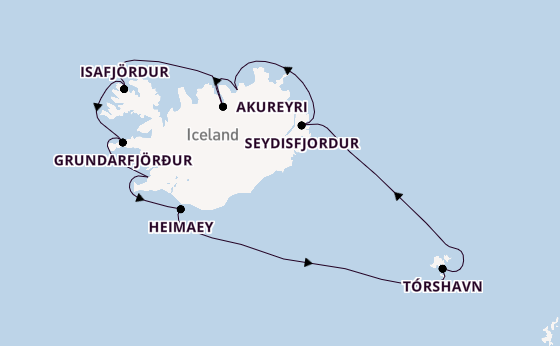 Arctic Ocean from Reykjavik, Iceland with the Seven Seas Prestige