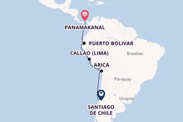 Südamerika ab Panamakanal  auf der VASCO DA GAMA
