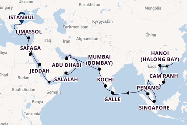 South East Asia from Hong Kong, China with the Nautica