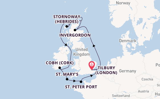 Expedition with Ambassador Cruise Line from Tilbury (London)