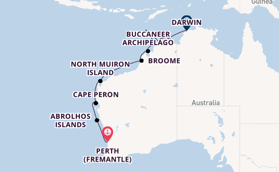 Australia from Perth (Fremantle), Australia with the Silver Cloud