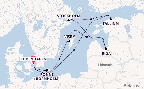 Oostzee vanaf Kopenhagen, Denemarken met de EXPLORA III