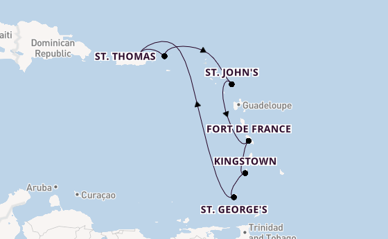 Caribbean vanaf San Juan, Puerto Rico met de Vision of the Seas
