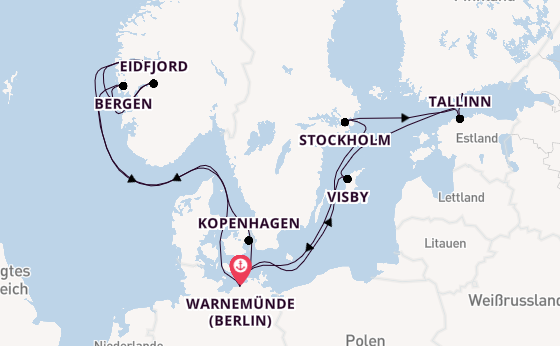 Norwegen ab Warnemünde auf AIDAdiva