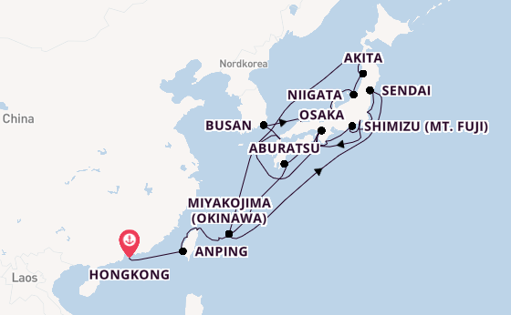 Japan ab Hongkong, China auf der Seabourn Encore