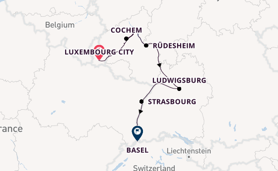 Rhine River, Europe from Luxembourg City, Luxembourg with the AmaPrima