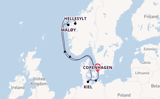 Norway from Copenhagen, Denmark with the Costa Diadema