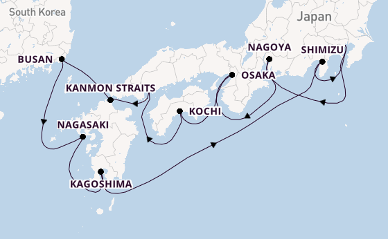 Japan vanaf Tokio, Japan met de Sapphire Princess