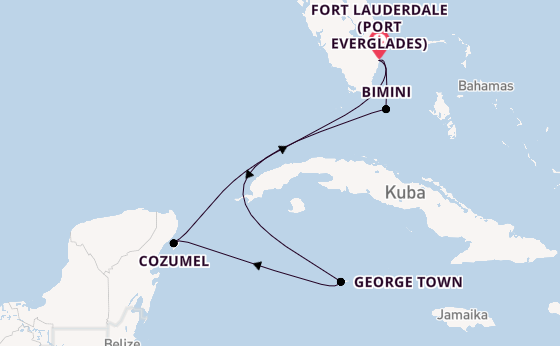 Karibik ab Fort Lauderdale (Port Everglades), USA auf der Celebrity Xcel
