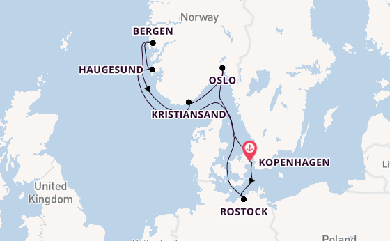 Noorwegen vanaf Kopenhagen, Denemarken met de MSC Splendida