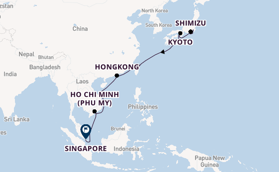 Oost-Azië vanaf Tokio, Japan met de Celebrity Millennium