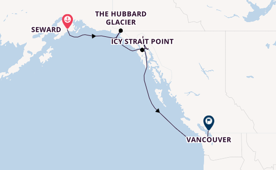 Alaska ab Seward, Alaska auf der Ovation of the Seas
