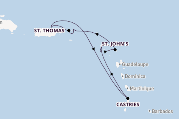 Caribbean vanaf San Juan, Puerto Rico met de Brilliance of the Seas