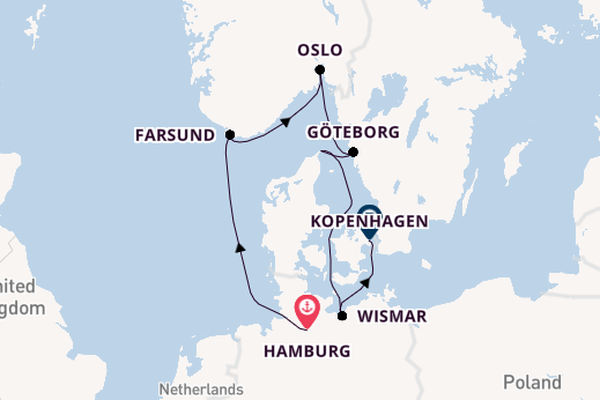 Noorwegen vanaf Hamburg, Duitsland met de Seabourn Quest