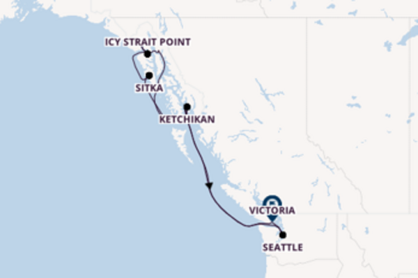 Cruise naar Seattle via Juneau