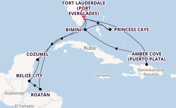 Karibik ab Fort Lauderdale (Port Everglades), USA auf der Star Princess