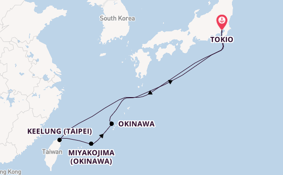 Japan vanaf Tokio, Japan met de Diamond Princess