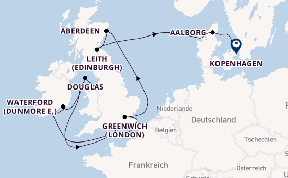 Britische Inseln ab Southampton, Großbritannien auf der Silver Spirit