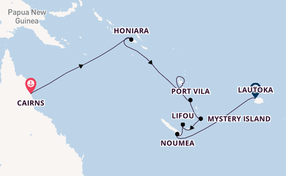 Zuidelijke Stille Oceaan vanaf Cairns, Australië met de Seven Seas Navigator